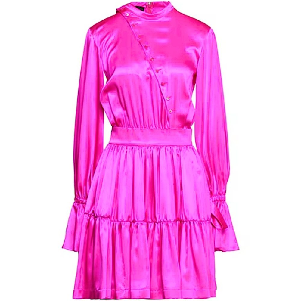 NWT💕Rochas Paris💕Silk Mini Long Sleeve Button Detail Dress